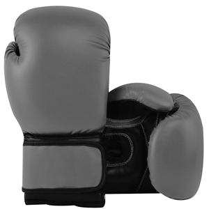 leather boxing gloves gray leather gloves - Product Image 3