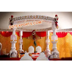 Đám Cưới Ấn Độ Ganehsa Trụ Cột Mandap Đẹp Sợi Pha Lê Mandap Truyền Thống Tinh Thể Ganesha Mandap