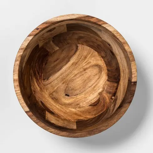 Schlussverkauf gute Holzschalen indischer Hersteller Holzteigschalen Tisch servierplatte Holzschalen für Salat und Obst