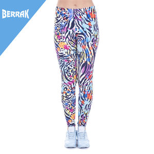 Mallas con estampado de puntos salvajes para mujer, leggings elásticos, de cintura alta - Product Image 1