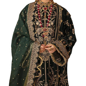 Colección de Shalwar Kameez, bordado frontal hecho a mano, la mejor India paquistaní - Product Image 1
