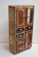 Meuble de rangement et armoire de chambre en bois de bateau recyclé indien massif, style rustique et luxueux, 4 tiroirs, multifonctionnel