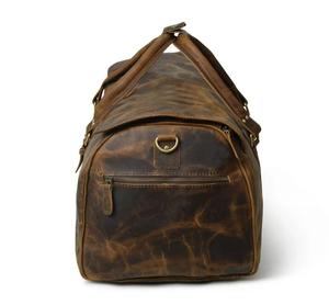 Bolso de Hombro de Viaje Unisex de Cuero de Búfalo 100% Genuino, Hecho a Mano, Vintage, Marrón, Personalizable, Ligero, Duradero, con Cierre de Cremallera - Product Image 2