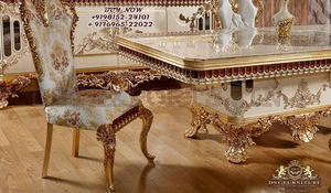 สไตล์ฝรั่งเศสมือแกะสลักห้องรับประทานอาหารชุดเฟอร์นิเจอร์คลาสสิกหนักแกะสลักห้องรับประทานอาหารเฟอร์นิเจอร์หรูหราสีทองโต๊ะรับประทานอาหาร - Product Image 3