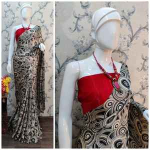 Indien Katan Saree dernier concepteur fête porter mariage dames femmes porter Georgette soie broderie travail Sari avec Blouse Alphanumero - Product Image 4