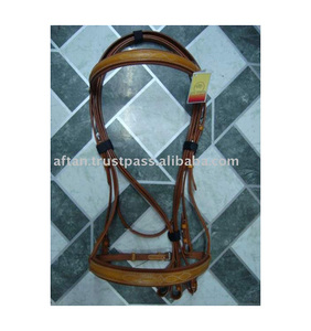 Brida de cuero de filete inglés de alta calidad para caballos Acolchado de vaca suave y hebillas SS Brida cosida elegante - Product Image 2