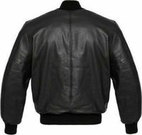 Blouson pour homme, de Style bombardier, en cuir véritable d'agneau, noir, de qualité supérieure