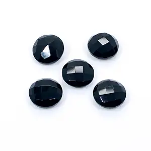 5 Pcs Black Onyx 12mm Round Briolette Cut 27.60Cts Loose Gemstone