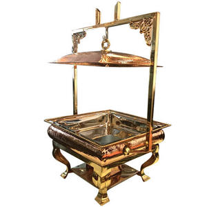 Cuivre pur dernier design nouveau design articles de mariage en cuivre chauffe-plat roi international nouveau design meilleur chauffe-plat en cuivre - Product Image 2