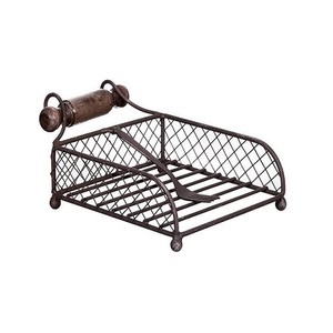 Porte-serviettes en fer au design antique avec poignée en bois pour la cuisine, le bureau, la table, porte-serviettes en tissu - Product Image 1