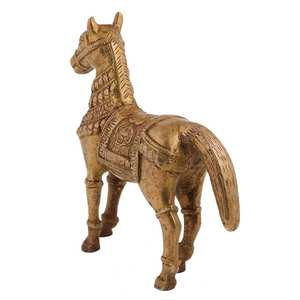 Estatua de latón dorado hecha a mano, caballo de pie para decoración del hogar, esculturas, estatuilla, piezas de declaración, artículos de regalo de decoración - Product Image 2