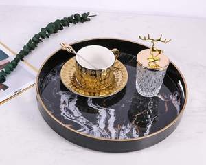 Bandeja de laca negra con patrón de onda, productos más baratos al por mayor - Product Image 2