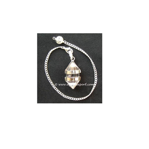 Pierre de guérison cristaux Quartz pendules avec chaîne en argent facettes cristal de guérison pendule - Product Image 1