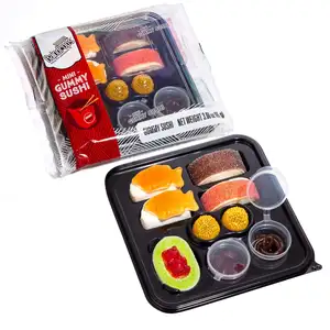 Regentropfen Gummy Candy Sushi Mini Bento Box 5 Arten von Sushi Rollen und Garnituren (1-Pack)