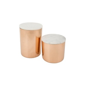 Juego de contenedores de velas de diseño antiguo de dos contenedores de velas de cobre para uso en bodas, hoteles y restaurantes - Product Image 4