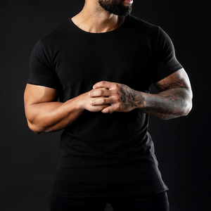 Camiseta de hombre OEM básica, informal, lisa, de manga corta, de color sólido, con estampado 3D y bordado, 100% algodón. - Product Image 3