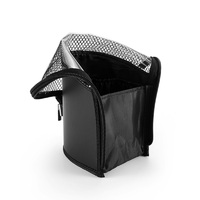 Pochette cosmétique compacte et pratique en PVC à motif géométrique rétractable avec fermeture éclair, couleur personnalisable pour pinceaux de maquillage
