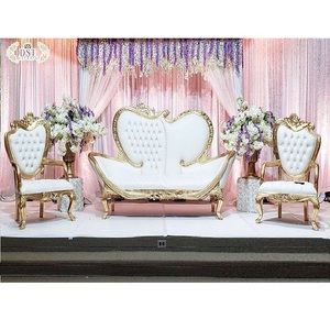 Royal Indian Wedding Throne Sofa <b>Chair</b> Fancy Sofa Set Customized Color Treated Wood Durable Latest Design - Product Image 1