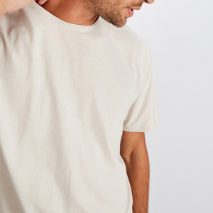 Fabricantes de camisetas de hombre de manga corta, suaves, ecológicas, de cáñamo orgánico, personalizadas OEM, con su propio diseño. - Product Image 4