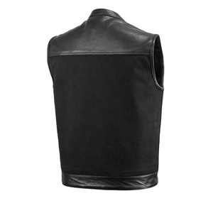 Chaleco de cuero vaquero para hombre, Club Estilo Chaleco de cuero para motocicleta, chaleco vaquero de piel de vaca para hombre, chaleco de malla para motocicleta para hombre - Product Image 2