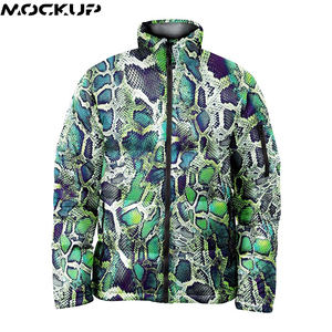 Chaqueta acolchada de invierno OEM con cremallera ligera personalizada para hombre, nuevo diseño con cuello levantado sublimado e impreso - Product Image 3