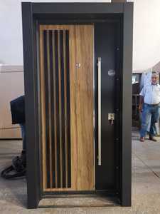 Système de verrouillage enfant haute sécurité pour porte extérieure en acier à motif brun pour la maison et l'appartement Utilisation extérieure Matériau en bois et verre - Product Image 5