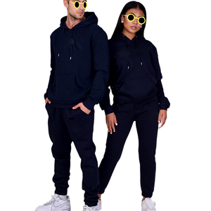 Ensemble de survêtements unisexes en coton 100 % respirant et anti-humidité à carreaux, comprenant un sweat à capuche oversize et un pantalon de jogging - Product Image 2