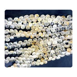 Cuentas de Cuarzo Rutilado Dorado Facetadas en Forma de Corazón, 100% Naturales, de 8 Pulgadas, Color Amarillo Hermoso, Cuentas de Piedras Preciosas de 6 mm - Product Image 2