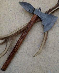 Multifunctional Damascus Steel Axe with Stainless Steel Head Hand Engraved <b>Wooden</b> Handle Industrial Camping DIY Cutting <b>Tool</b> - Product Image 2