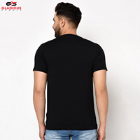 T-shirt à manches courtes 100% coton pour hommes, vente en gros, uni, personnalisé, nouveau Design, col ras du cou, streetwear extérieur, bon marché, noir