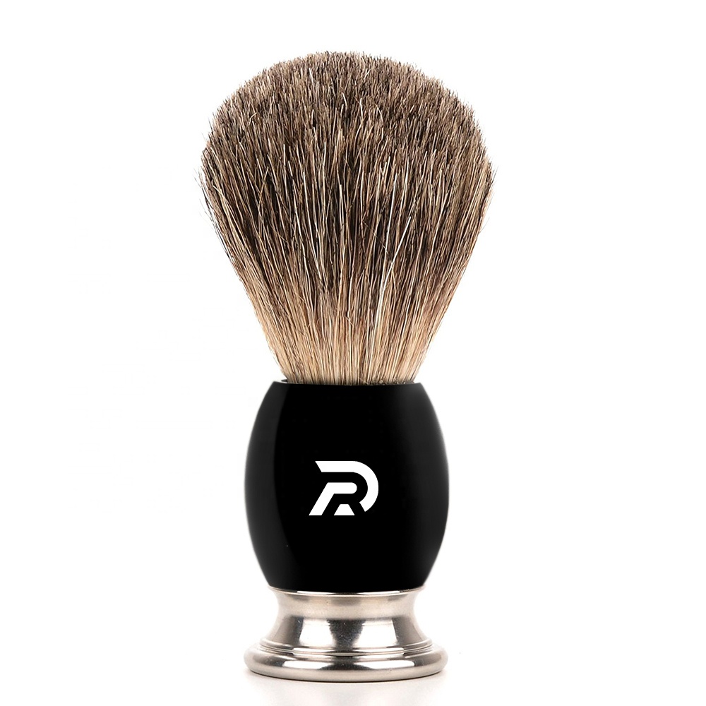 Индивидуальная кисть для бритья волос барсука, частная этикетка, Черная Кисть для бороды