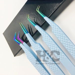 Volume Lash Extension <b>Tweezer</b> Stainless Steel Diamond Grip Sustainable Eyelash <b>Tweezer</b> Set <b>Tweezer</b> LOW MOQ MINK <b>Tweezers</b> - Product Image 1
