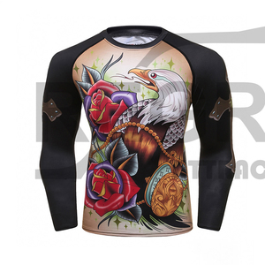 Chemises de sport de Compression, <span class=keywords><strong>surf</strong></span> à manches longues, Logo personnalisé UV BJJ Rashguard MMA Sublimation hommes éruption Guard DHL Sublimation FEDEX OEM - Product Image 6