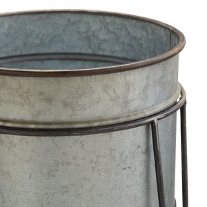 Set of 2 Customized Sizes Round Galvanized <b>Tool</b> Caddy Different Sizes Perfect for Stylish Indoor and Outdoor Storage - Product Image 3