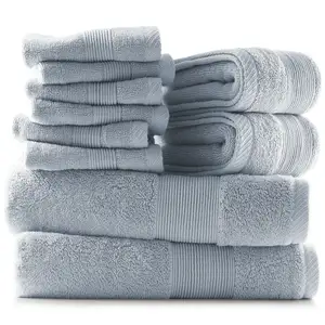 Custom 100% Organic Cotton Towel Set Ultra Soft Cotton Bath Towels Hand Towels and Washcloths