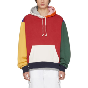Sweat à capuche en molleton de coton pour homme, style streetwear hiver, color block, broderie personnalisée, impression numérique, personnalisable, écologique - Product Image 6