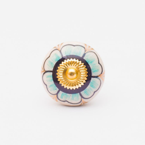 Super Ceramic Knobs Multicolor <b>Kitchen</b> Hand Painted Floral Antique Usage Home Dresser Door Cabinet Handmade Decorative Turquoise - Product Image 2