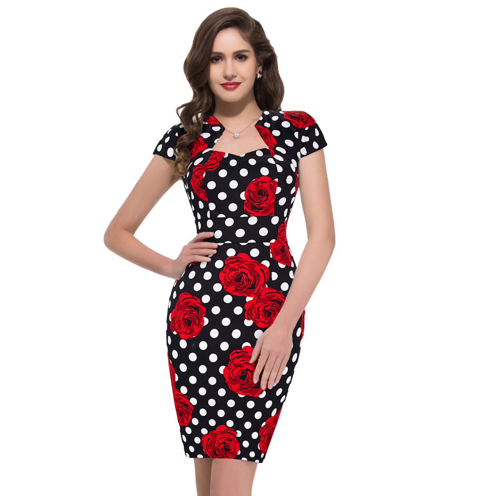50s bodycon dress Red Wiggle Bodycon 1950s Pinup Rockabilly Strapless Sweetheart Neckline Dress Made to Measure