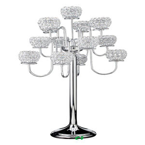 Bougeoir en cristal fini argent moderne Nouvelle arrivée Centre de table décoratif pour la maison pour mariage ou Noël - Product Image 3
