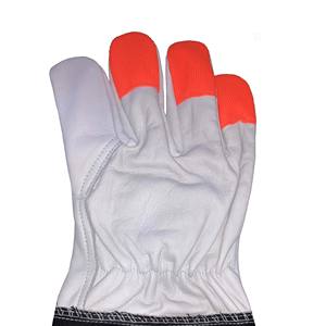 PK ถุงมือนิรภัยด้านหลังหนังสีขาวลาย2023พร้อมถุงมือป้องกันที่ทนทานทำจากผ้าฝ้ายสีส้มและยางสีดำ - Product Image 2