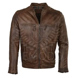 High Quality Customized Trendy New Style Look Sheep Leather Jacket for mens