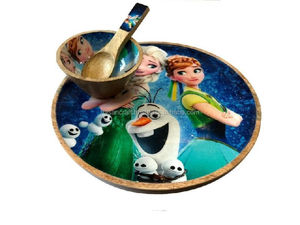 ชามไม้พิมพ์ลายสำหรับโรงแรมและร้านอาหารชามไม้ทำด้วยมือเป็นมิตรกับสิ่งแวดล้อมชามสำหรับเสิร์ฟในโรงแรมและร้านอาหาร - Product Image 5