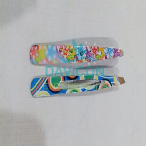 Ensemble de 2 pinces à épiler les sourcils de haute précision en acier inoxydable, inclinées et plates - Product Image 2