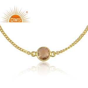 Pulsera de Plata de Ley 925 con Baño de Oro y Citrino Natural, Último Modelo 2026, Joyería para Mujer, Regalo para Ella - Product Image 2