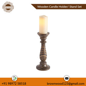 Lot de 3 bougeoirs faits à la main en bois de manguier massif de meilleure qualité pour la décoration de Noël et de mariage Prix de gros Approvisionnement direct - Product Image 3