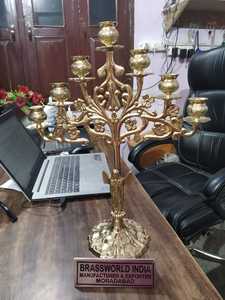 Candelabro de latón de 12 pulgadas para iglesia, suministros de Iglesia, Brassworld, India - Product Image 3
