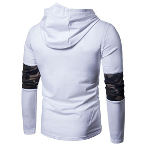 Polyester imprimé pull hommes à capuche quantité OEM personnalisé 2025 élégant sweats à capuche couleurs unies basiques coton mélangé sweats à capuche - Product Image 5