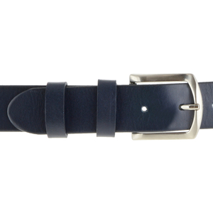 Cintura fatta a mano in pelle blu da uomo di alta qualità realizzata in Italia con etichetta privata in vera pelle 6 pz accessori moda all'ingrosso - Product Image 3