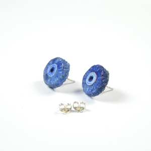 Pendientes de tuerca de cuarzo con energía Solar, aretes de Plata de Ley 925 con piedra preciosa azul, hechos a mano, para proveedores al por mayor - Product Image 2