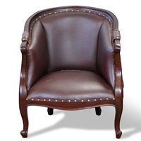 Fauteuil colonial classique moderne pour le salon Chaise de loisirs en bois massif avec velours et cuir au design antique Caractéristiques modulaires